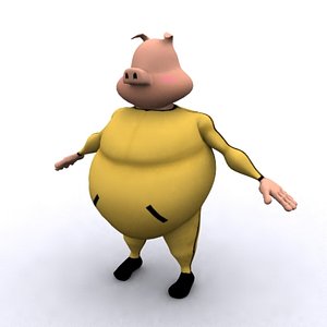anthropomorphic pig 3d 3ds