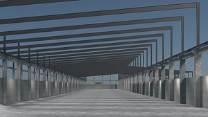 Warehouse under construction model