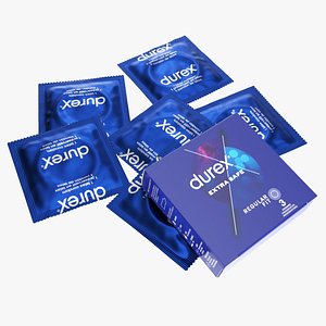 Condom individual packages with box small 3D