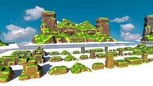Cliff Rocks Collection 3D model