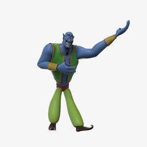 Low Poly Rigged Animated Genie