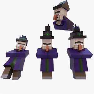 Rigged Minecraft Witch