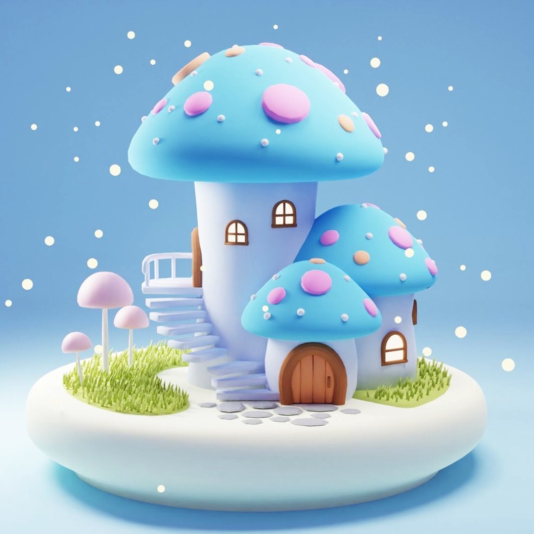 3D Mushroom House 2 - TurboSquid 2379317