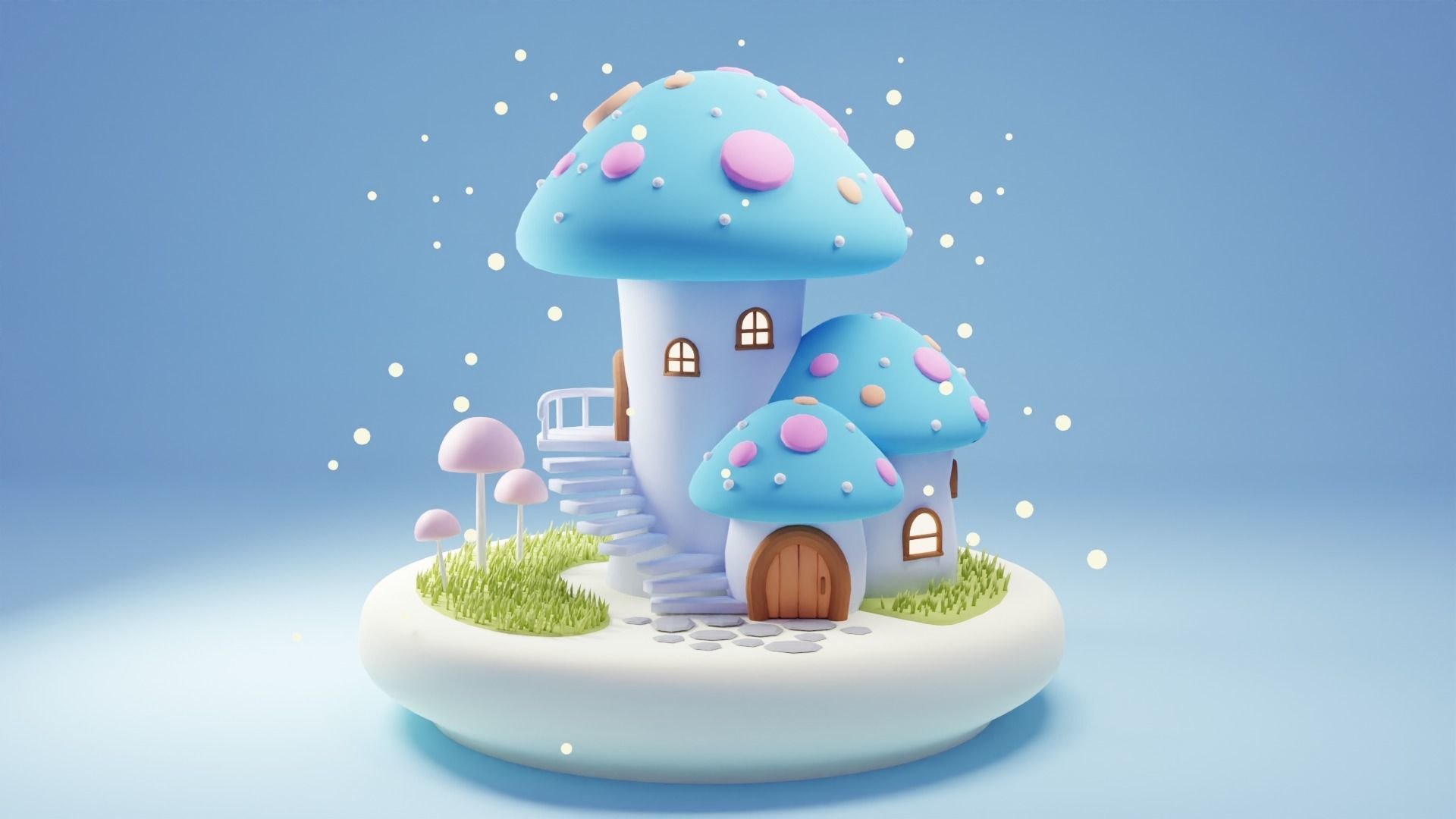 3D Mushroom House 2 - TurboSquid 2379317