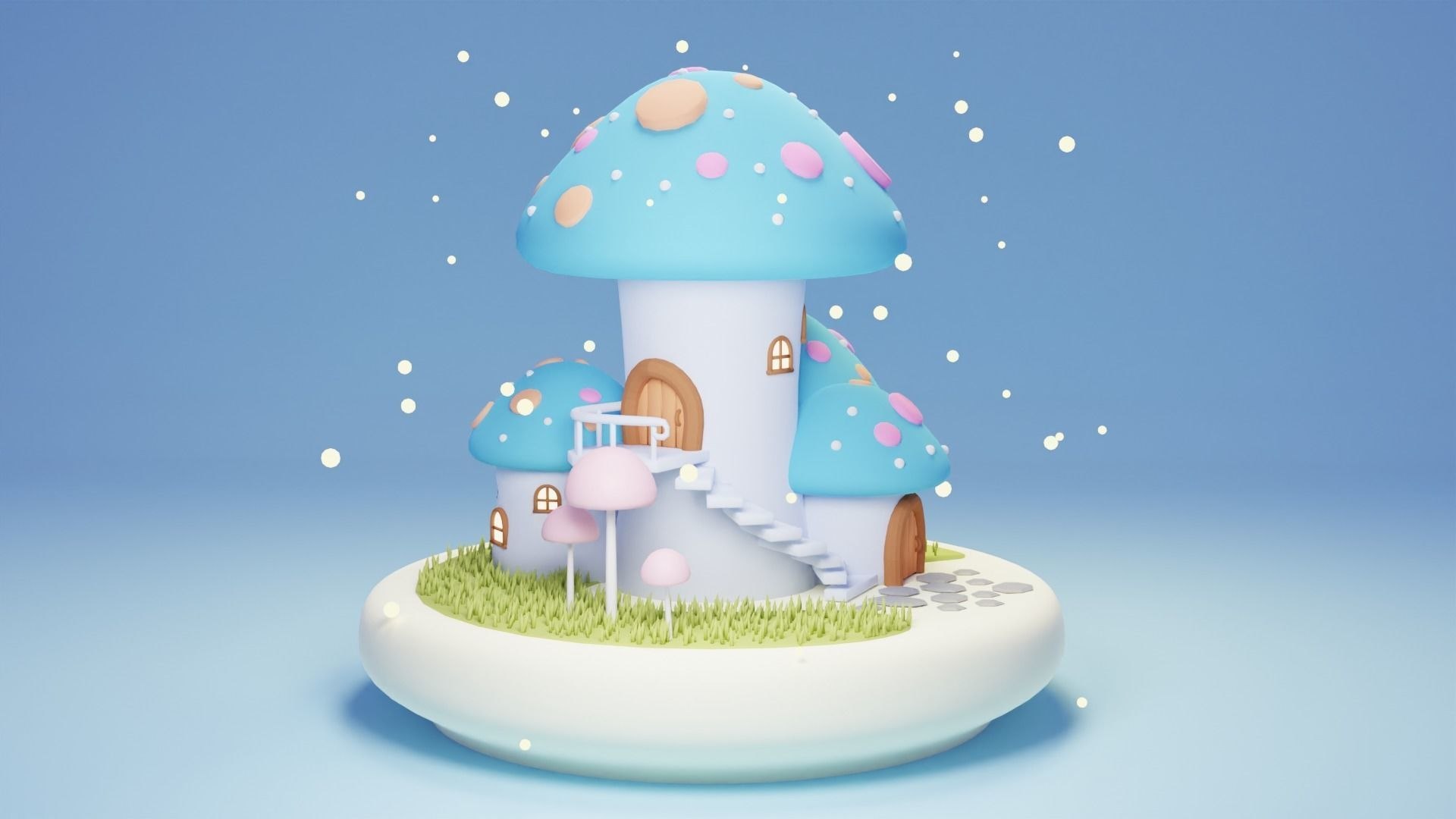 3D Mushroom House 2 - TurboSquid 2379317