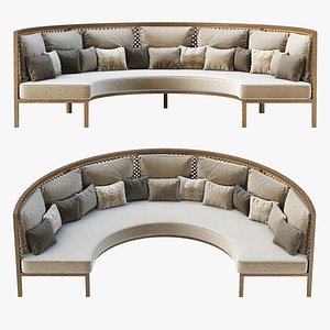 Karen round restaurant sofa RD by Bpoint 3D