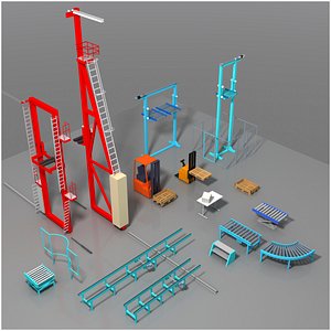 conveyor warehouse 3D model
