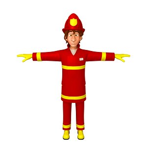 fireman cartoon 3D