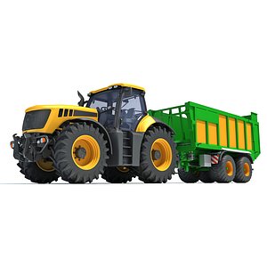 Farm  Tractor with Trailer model