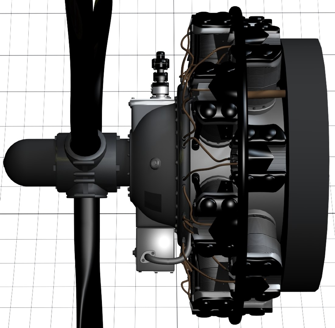 3d Model Of Aircraft Radial Engine