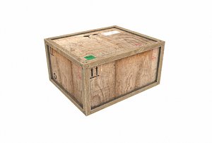 old wooden cargo crate 3D