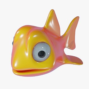 Cartoon Fish Blue And orange 3D model model