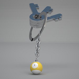 3D model I Snooker Ball with Keychain