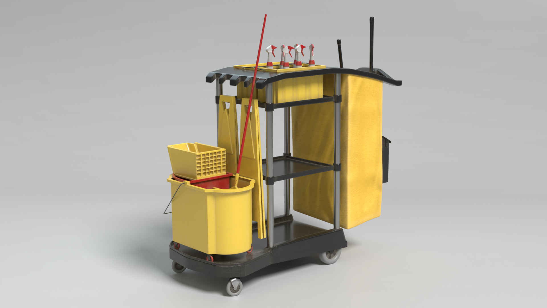3D Model Cleaning Cart TurboSquid 1510536