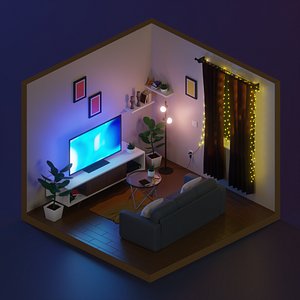 Isometric Living room 2 3D model