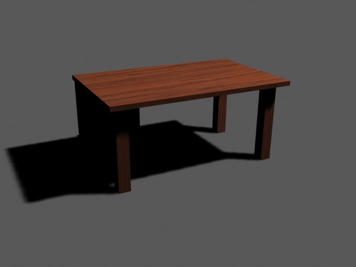 3d simple wooden table