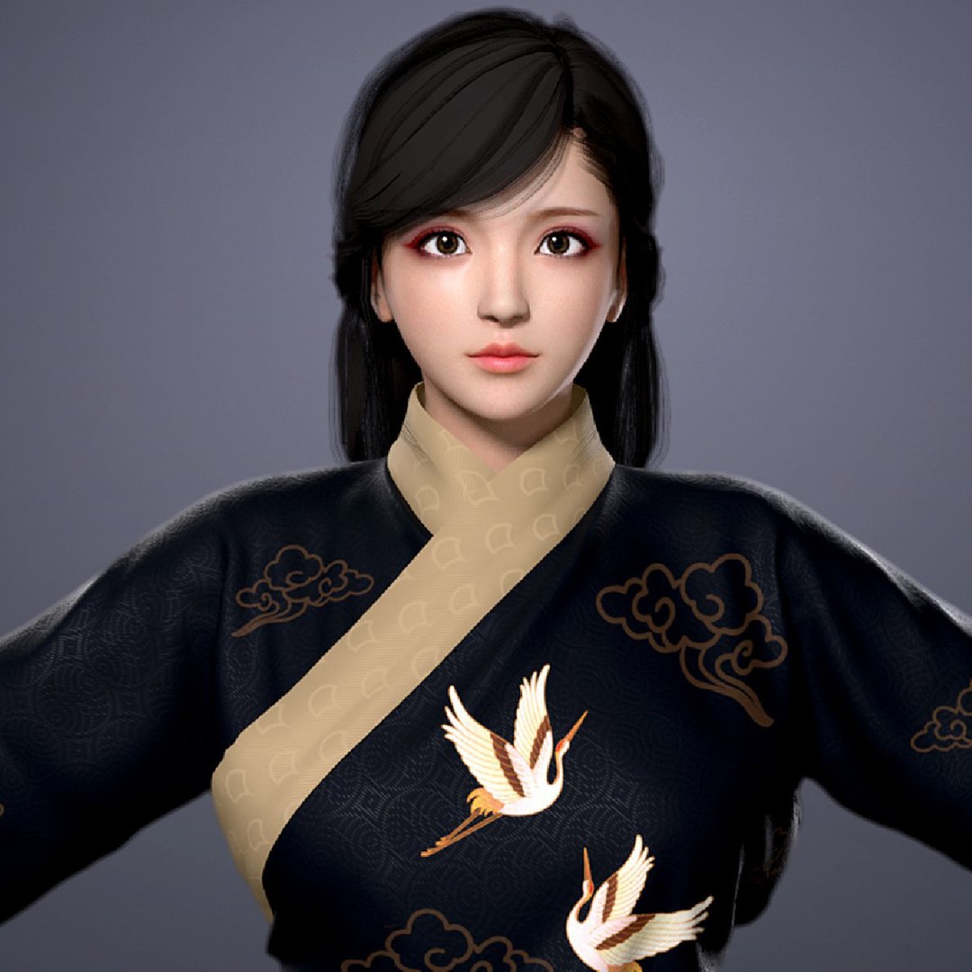 Ancient chinese women and girls model turbosquid 2202675