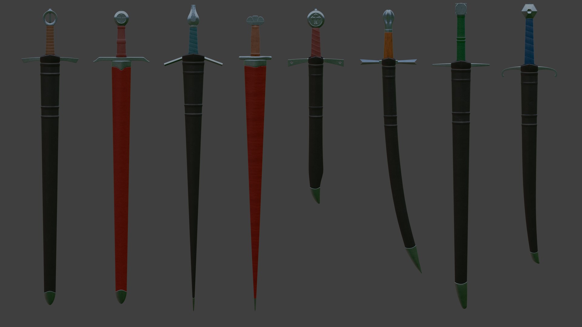 3D Modular Medieval European Sword-Falchion Pack Model - TurboSquid 1998988