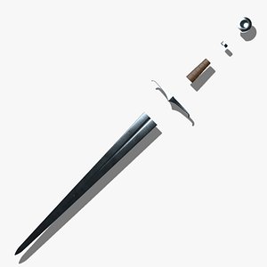 3D Modular Medieval European Sword-Falchion pack model