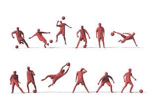 Low Poly Posed People Pack 12 - Soccer