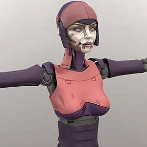 3D humanoid female robot