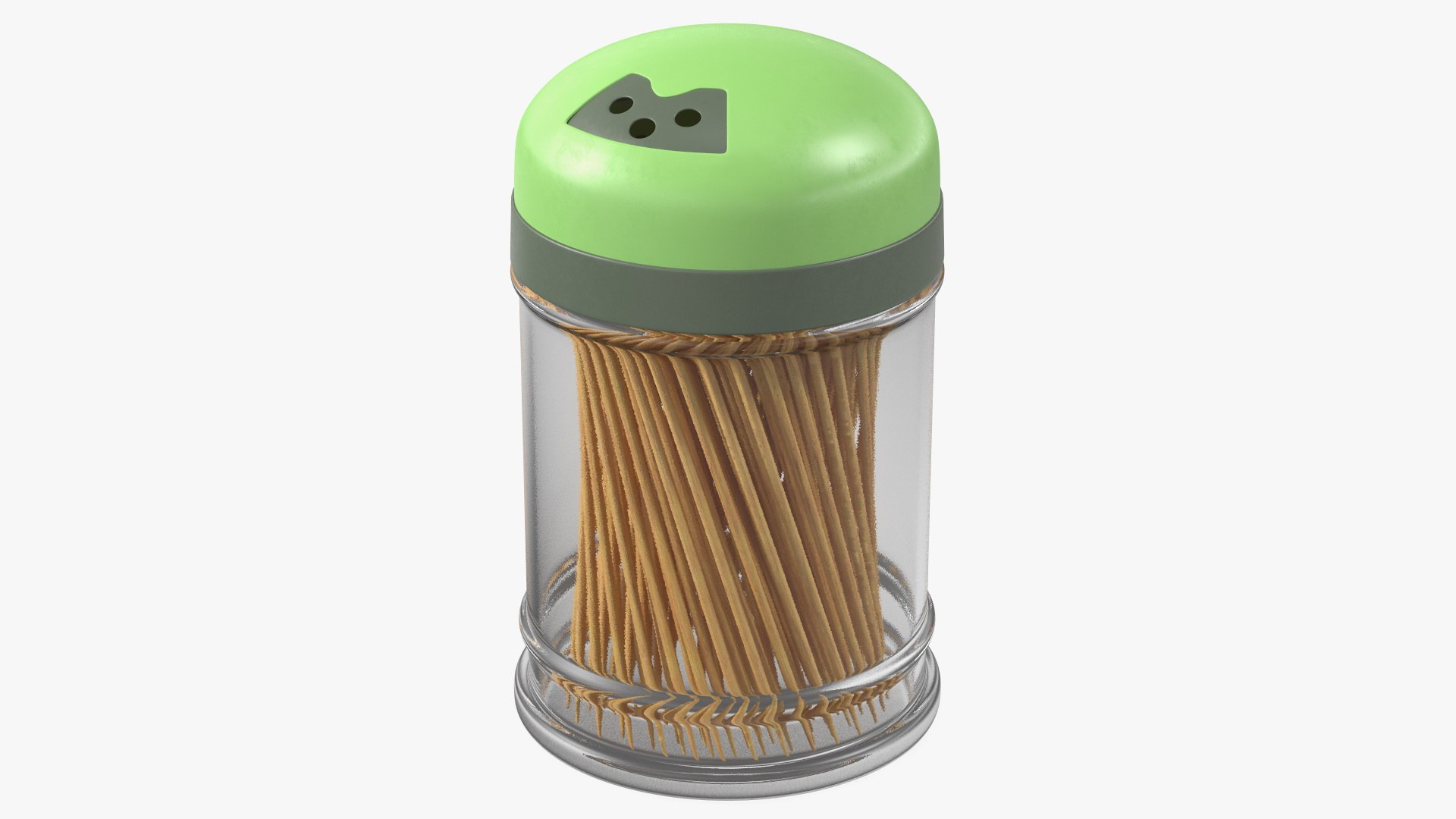 Wooden Toothpicks in Plastic Container 3D model preview
