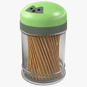 Wooden Toothpicks in Plastic Container