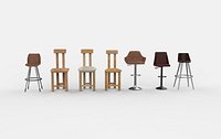 Bar Stool set 02 3D model