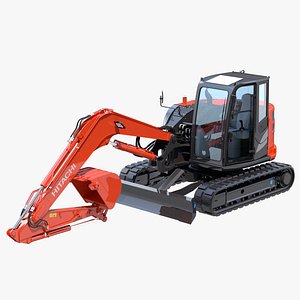 3D Compact Excavator Hitachi ZX85USB