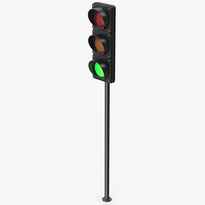 Traffic Light Pole With Green Light