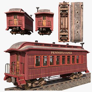PRR Passenger Car Circa 1860 - BLENDER