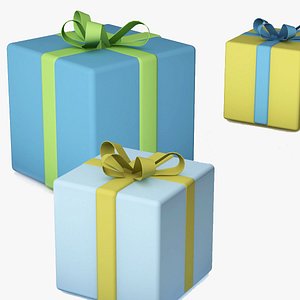 gifts with a ribbons 3D model