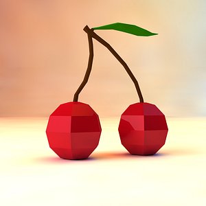 3d cherries asset