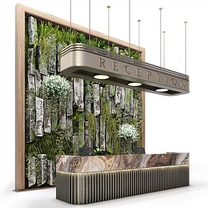 3D Reception with wall plants
