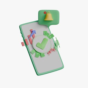 3D Phone Financial Concept Model 3D model