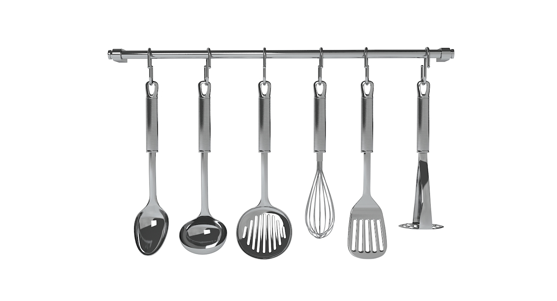 3d Stainless Steel Kitchen Utensils Model