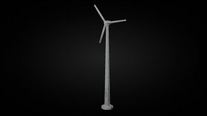 3D Low Poly Wind Turbine