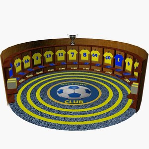 Soccer dressing room 3D