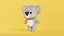 Modelo 3D de baixa poligonagem de personagem de desenho animado coala chibi kawaii