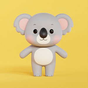 Koala Cartoon Character Chibi Kawaii low-poly 3d model