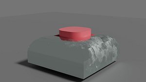 3D A device in the form of a red button model