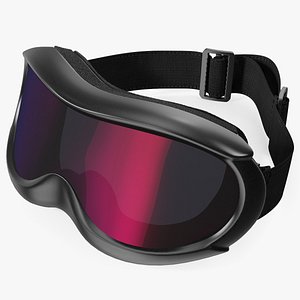 3D Blue and Red Gradient Glass Ski Goggles