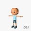 Boy HairLess - OBJ - Low Poly Quad