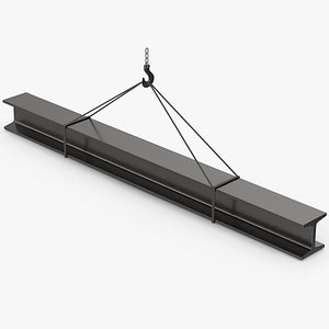 Crane Hook Lifting Metal Beam 3D