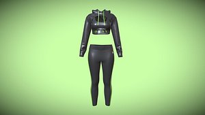 Girls Hoodie With Leggings In Low Poly 3D model