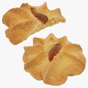 3D model shortbread cookie almond