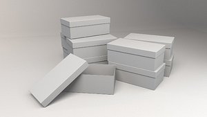 Shoe Boxes Stacked and Open - 3D Asset 3D model