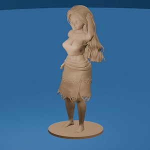 Sexy Hawaiian Island Girl Stylized Toon 3D model