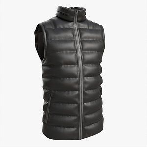 Quilted Gilet for Men Mockup 01 Black