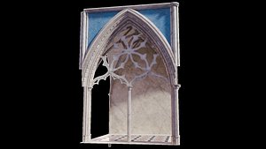 Gothic Nave Stained Glass Middle - ONLY model